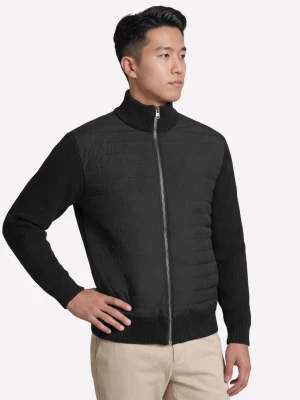 Obrázek produktu Skechers Muži The Hoodless mikina Cozy Fit Knit Hybrid bunda v Černá, Velikost Malý