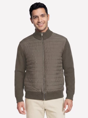 Obrázek produktu Skechers Muži The Hoodless mikina Cozy Fit Knit Hybrid bunda v Hnědý/Olivová Barva, Velikost Malý