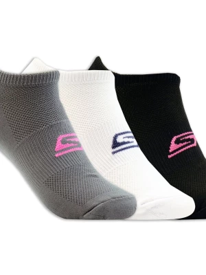 Obrázek produktu Skechers Ženy 3 Pack No Show Stretch ponožky v Bílý/Černá, Velikost Poloviční
