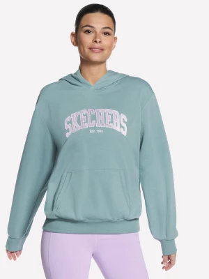 Obrázek produktu Skechers Ženy Collegiate Pullover mikina v Světle Šedá/Zeleno Modrá Barva, Velikost XS