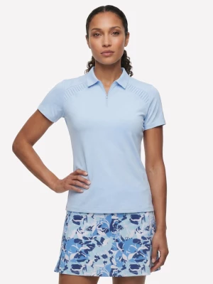 Obrázek produktu Skechers Ženy GO GOLF Short Sleeve Birdie Zip Front Polo v Bílý/Světlešedá, Velikost XS