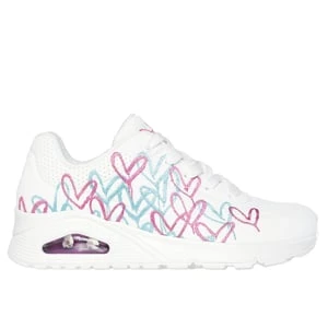 Obrázek produktu Skechers Ženy JGoldcrown: UNO - Golden Heart Shoes v White/Pink Turquoise
