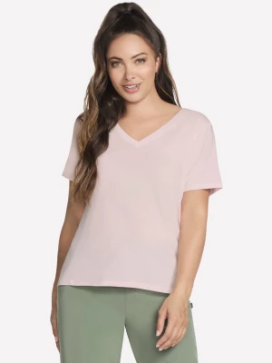 Obrázek produktu Skechers Ženy Pima V-Neck tričko v Bílý/Růžový, Velikost XS