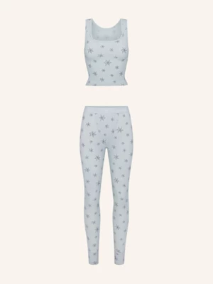 Obrázek produktu Skims Pohodlná Domácí Souprava Cotton Rib frost snowflake prin