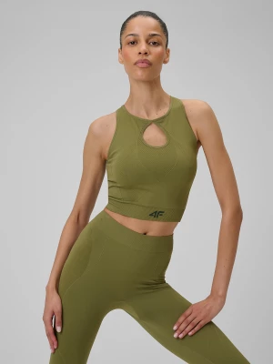 Obrázek produktu Slim rychleschnoucí top na jógu dámský - olivový 4F