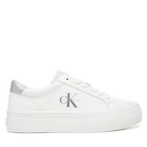 Obrázek produktu Sneakersy Calvin Klein Jeans Vulc Flatf Lth Silver Logo Tag YW0YW01877 Bílá