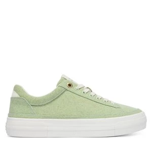 Obrázek produktu Sneakersy Tommy Hilfiger Washed Canvas Platform Trainers FW0FW09172 Zelená