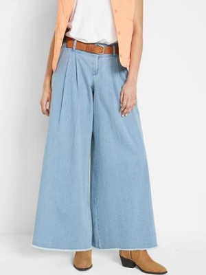 Obrázek produktu Spódnico-spodnie jeansowe, wide leg, z wygodnym pasem bonprix
