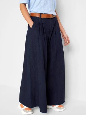 Obrázek produktu Spódnico-spodnie jeansowe, wide leg, z wygodnym pasem bonprix