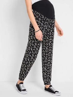 Obrázek produktu Spodnie ciążowe z modnym nadrukiem, z mieszanki wiskozy, loose fit bonprix