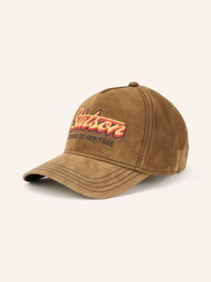 Obrázek produktu Stetson Kožená Čepice khaki / červená / žlutá