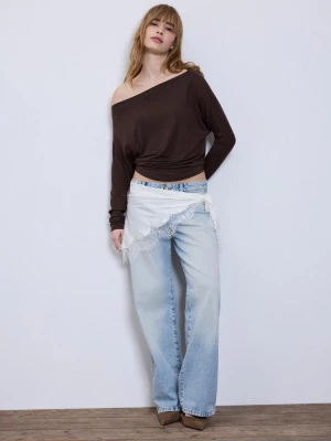 Obrázek produktu Stradivarius Asymetrické Modalové Tričko Brown