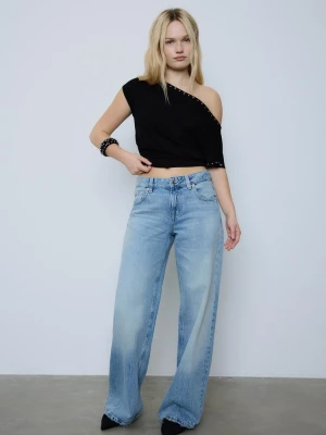 Obrázek produktu Stradivarius Asymetrické Tričko Cvočky Black S