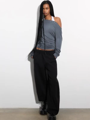 Obrázek produktu Stradivarius Asymetrické Tričko S Cvočky Dark Grey