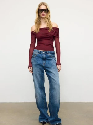 Obrázek produktu Stradivarius Asymetrické Tylové Tričko Purple