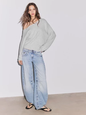 Obrázek produktu Stradivarius Asymetrický Pletený Svetr Grey Melange