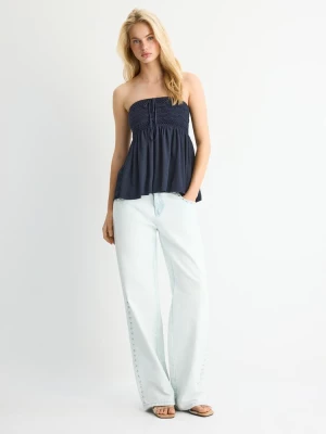 Obrázek produktu Stradivarius Bandeau Top S Háčkováním Dark Blue