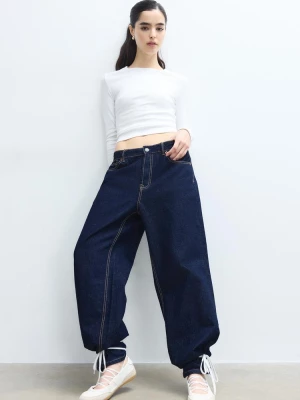 Obrázek produktu Stradivarius Bavlněné Tričko Basic S Dlouhými Rukávy White