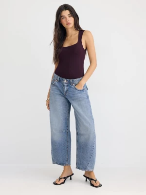 Obrázek produktu Stradivarius Body Z Polyamidu S Hranatým Výstřihem Dark Purple