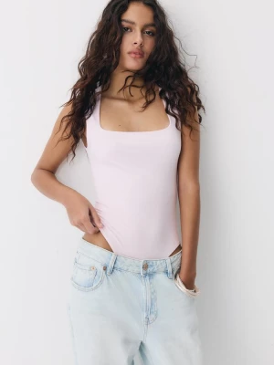 Obrázek produktu Stradivarius Body Z Polyamidu Hranatým Výstřihem Salmon Pink S