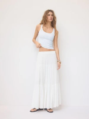 Obrázek produktu Stradivarius Boho Midi Sukně White