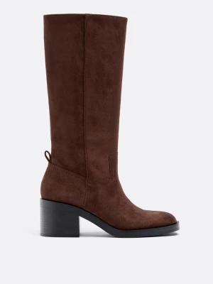 Obrázek produktu Stradivarius Boty Na Podpatku Z Imitace Semiše Hnědá