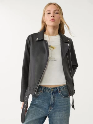 Obrázek produktu Stradivarius Bunda Biker Z Imitace Kůže Black