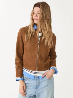 Obrázek produktu Stradivarius Bunda Na Zip Z Imitace Semiše Brown