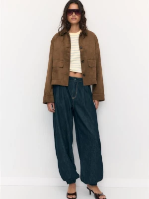 Obrázek produktu Stradivarius Bunda Z Imitace Semiše S Kapsami Brown