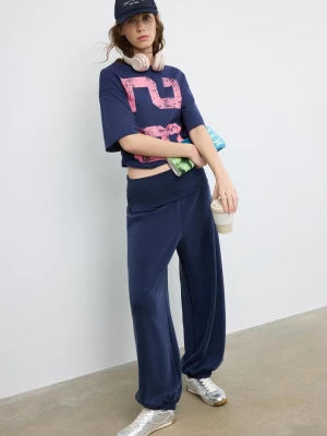 Obrázek produktu Stradivarius Crop Top S Nařasením A Potiskem Dark Blue