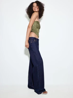 Obrázek produktu Stradivarius D91 Jeans Low Wide Leg Velmi Tmavě Modrá/Odšlichtování