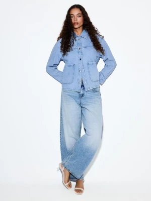 Obrázek produktu Stradivarius Denim Bunda S Kapsami Tmavě Černá
