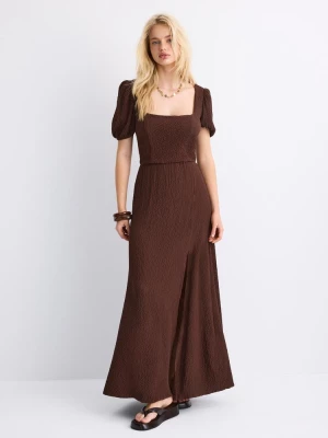 Obrázek produktu Stradivarius Dlouhé Splývavé Šaty S Překřížením Na Zádech Brown
