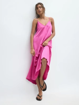Obrázek produktu Stradivarius Dlouhé Splývavé Šaty Se Saténovým Efektem Fuchsia