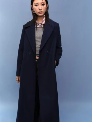 Obrázek produktu Stradivarius Dlouhý Kabát S Páskem Dark Blue