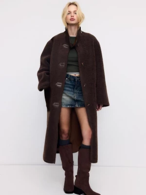 Obrázek produktu Stradivarius Dlouhý Oboustranný Kabát Z Dvojité Látky Brown