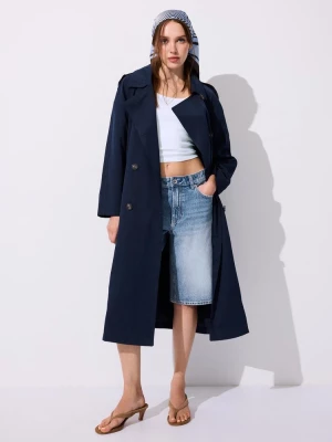 Obrázek produktu Stradivarius Dlouhý Splývavý Trenčkot Navy Blue