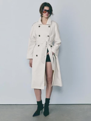 Obrázek produktu Stradivarius Dlouhý Splývavý Trenčkot Stone