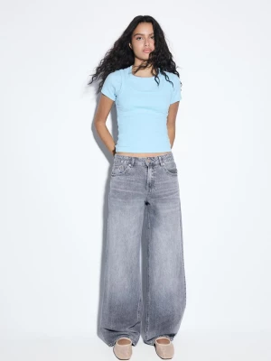 Obrázek produktu Stradivarius Džíny D91 Low Wide Leg Světle Šedá