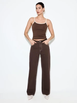 Obrázek produktu Stradivarius Džíny D92 Straight Wide Brown