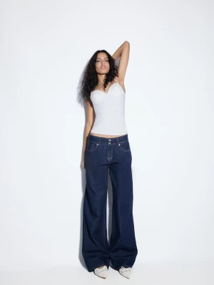 Obrázek produktu Stradivarius Džíny Low Waist S Dvojitým Knoflíkem Tmavě Modrá