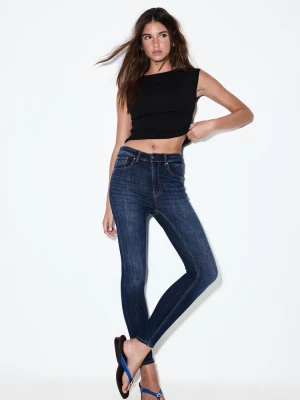 Obrázek produktu Stradivarius Džíny Skinny D07 S Pasem Regular Velmi Tmavě Modrá/Odšlichtování