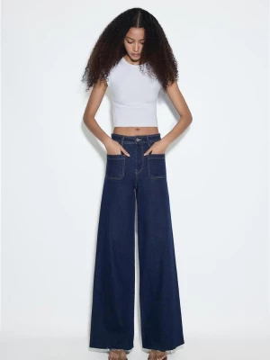 Obrázek produktu Stradivarius Džíny Straight Fit S Kapsami Tmavě Modrá