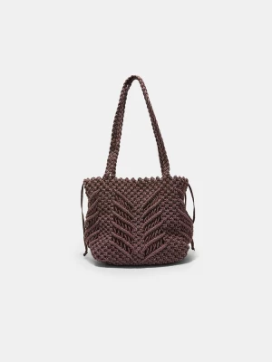 Obrázek produktu Stradivarius Háčkovaná Shopper Kabelka S Metalickým Vláknem Brown