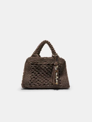 Obrázek produktu Stradivarius Háčkovaná Tote Kabelka S Metalickou Nití Brown