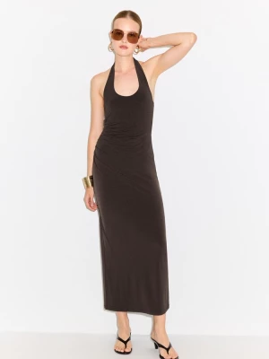 Obrázek produktu Stradivarius Halter Midi Šaty Brown