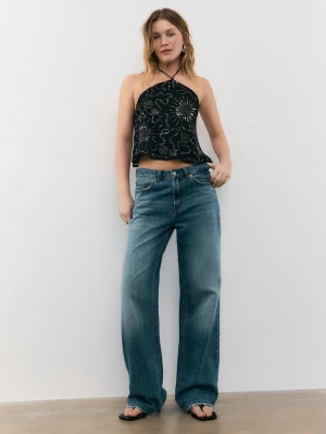 Obrázek produktu Stradivarius Halter Top S Výšivkou Black