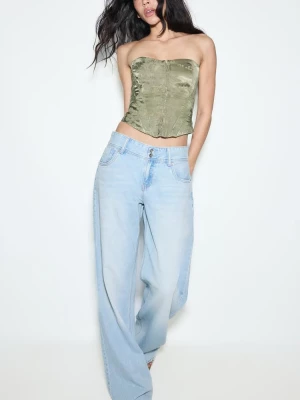 Obrázek produktu Stradivarius Jeans Low Waist S Dvojitým Knoflíkem Světle Modrá