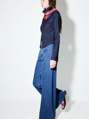 Obrázek produktu Stradivarius Jeans Straight Fit S Kapsami Středně Modrá