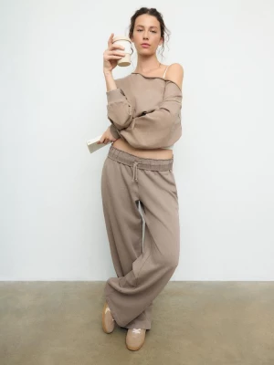 Obrázek produktu Stradivarius Jogger Kalhoty Straight Fit Opraným Efektem Beige S